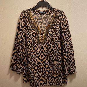 Jones New York signature long sleeve vintage top, size XL, beautiful!!